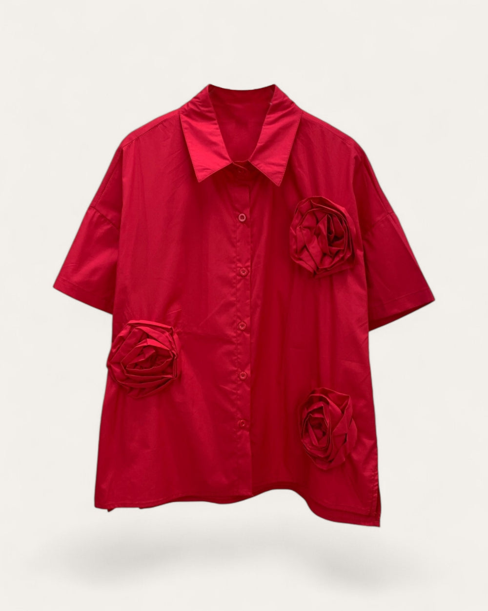 Rosette Appliqué Shirt - Zilvina