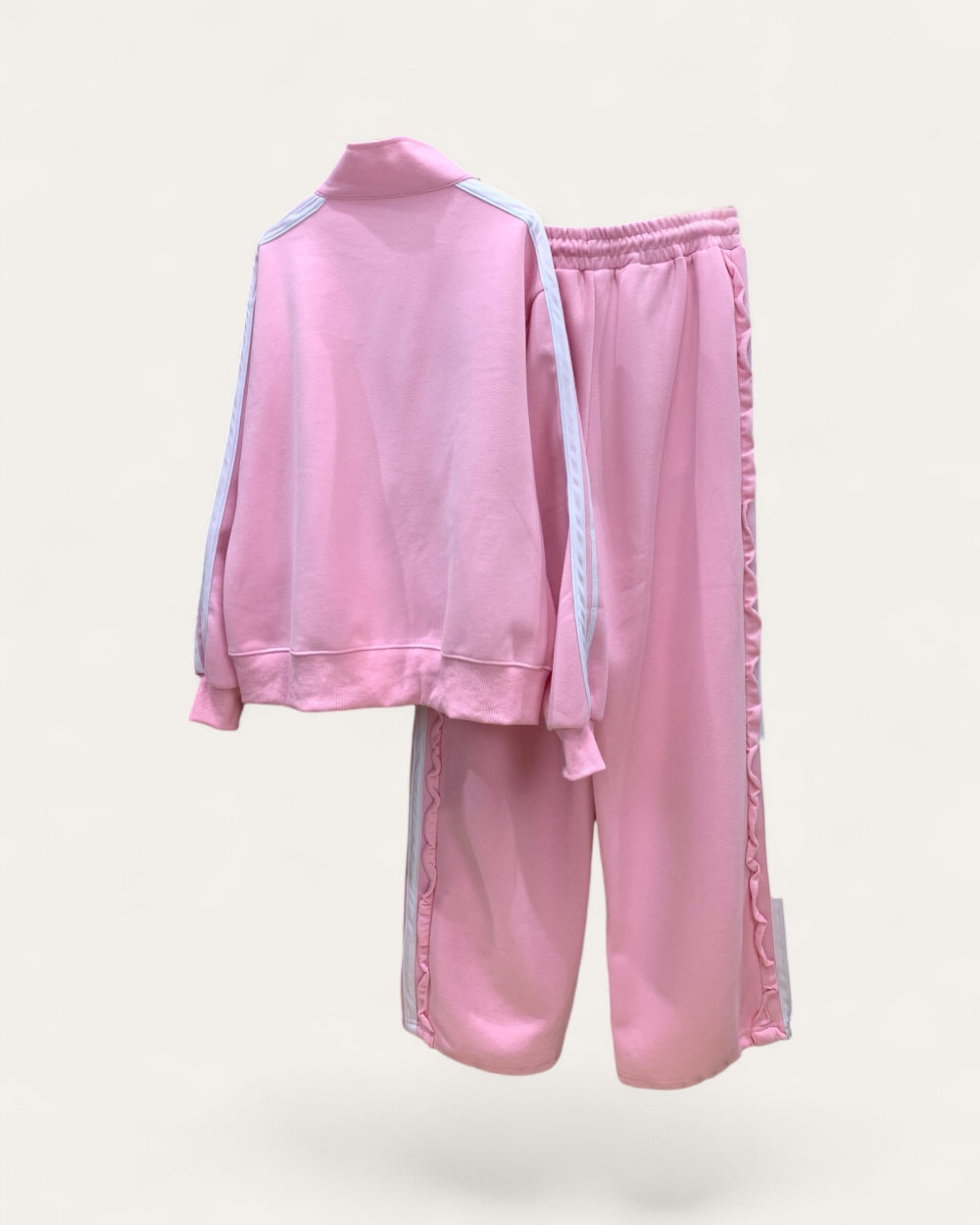 Ruffle-Trim Zip-Up Track Set - Zilvina