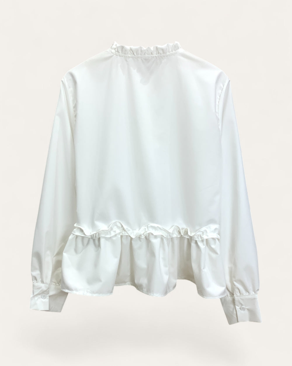 Ruffle Waist Button Front Blouse - Zilvina