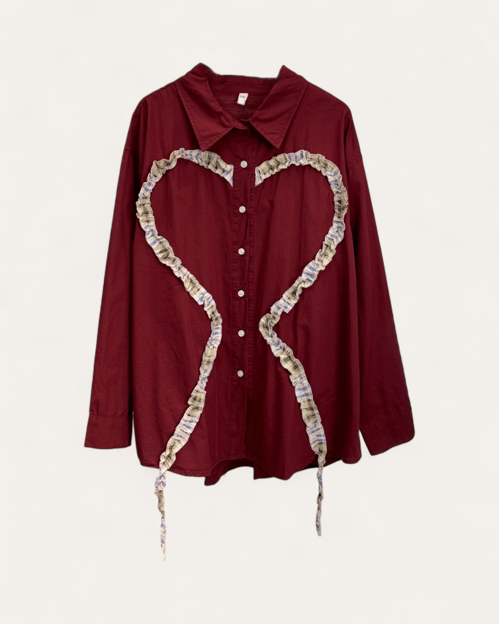 Ruffled Heart - Outline Longline Shirt - Zilvina