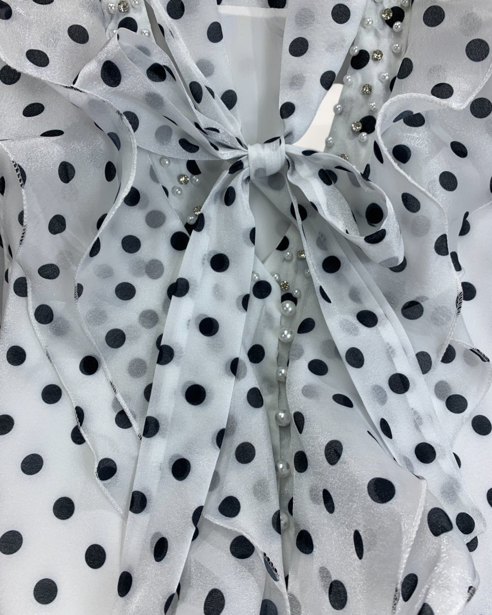 Ruffled Polka Dot Blouse - Zilvina