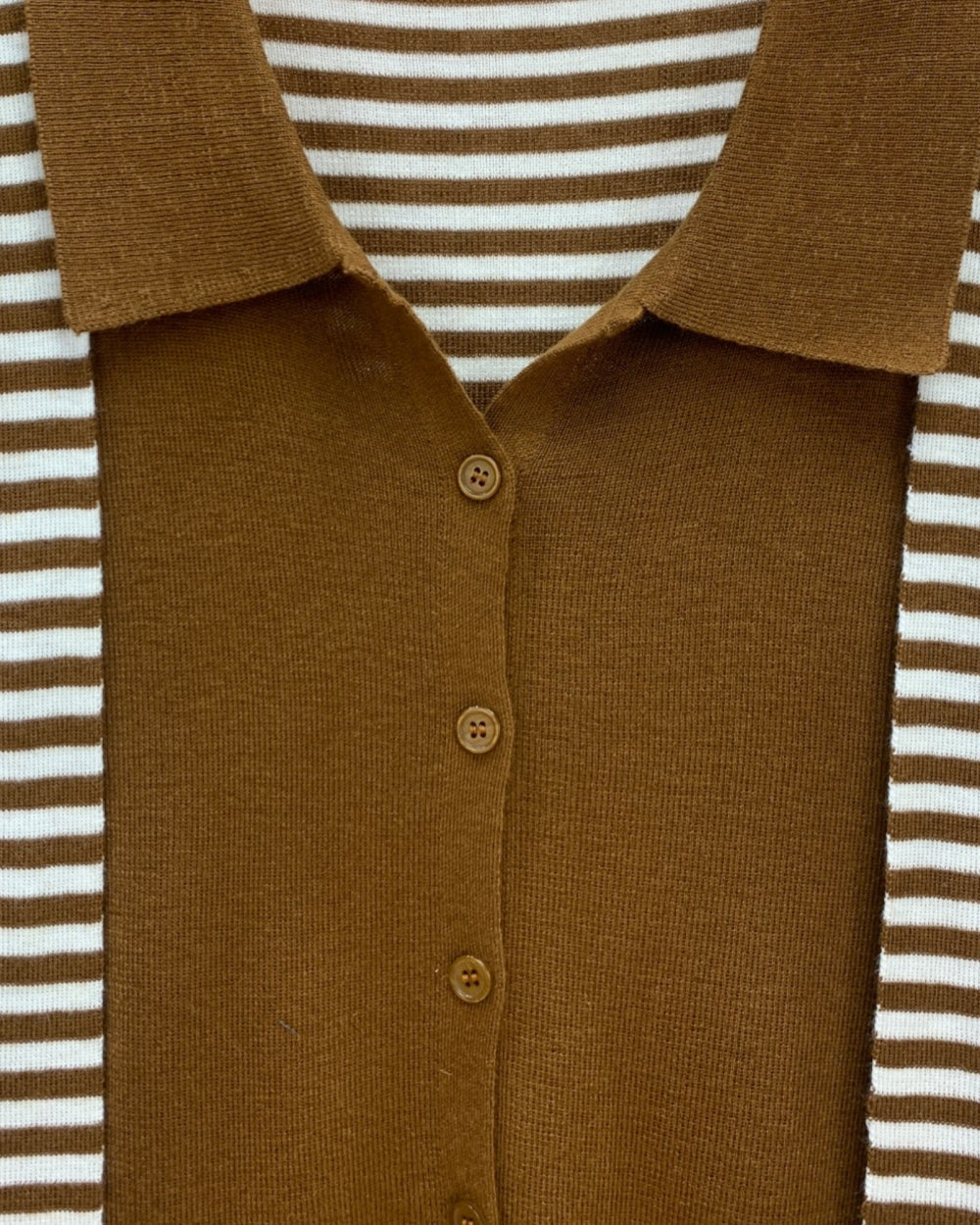 Sailor-Collar Striped Knit Top - Zilvina