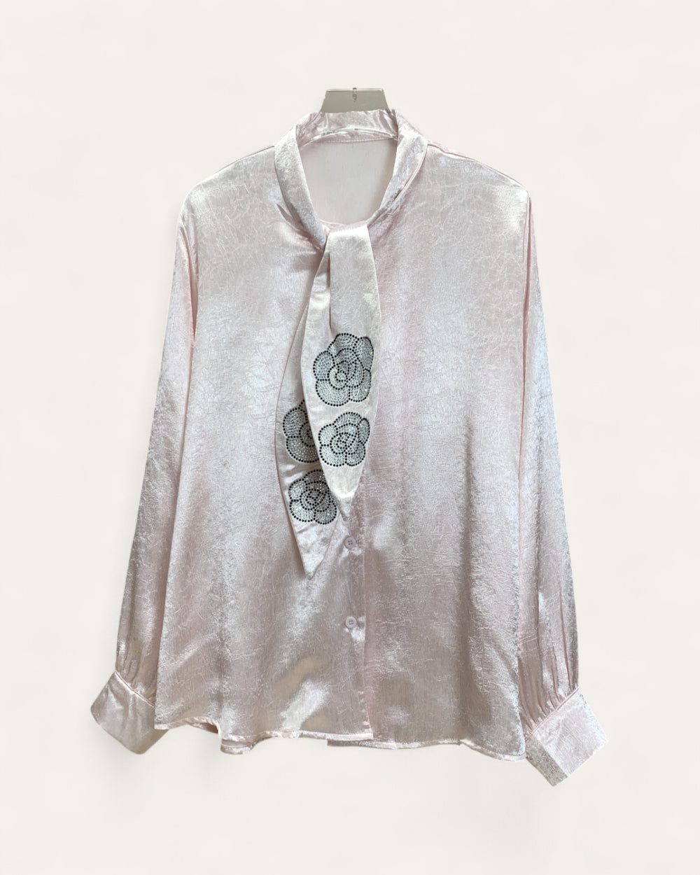 Satin Tie - Neck Blouse - Zilvina