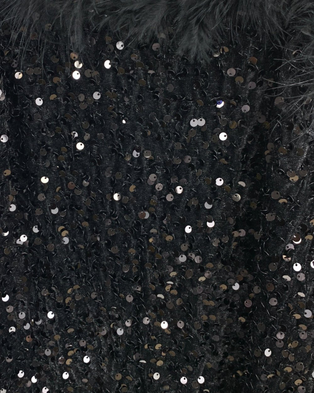 Sequin Fur - Trim Bodycon Dress - Zilvina