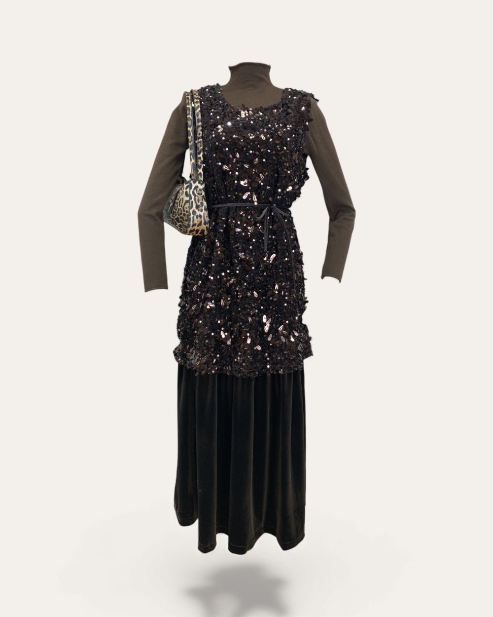 Sequin Tunic Layered Dress Set - Zilvina