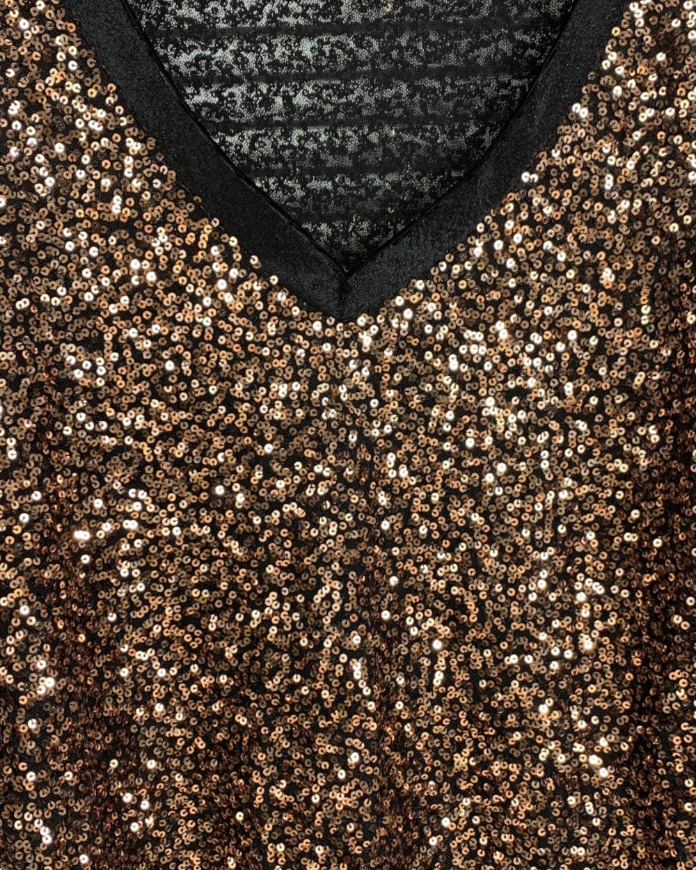 Sequin V - Neck Sparkle Top - Zilvina