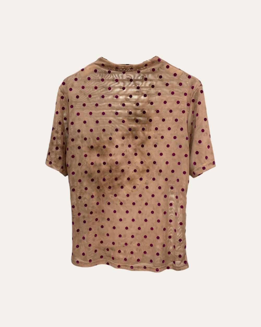 Sheer Polka Dot Mesh Tee - Zilvina