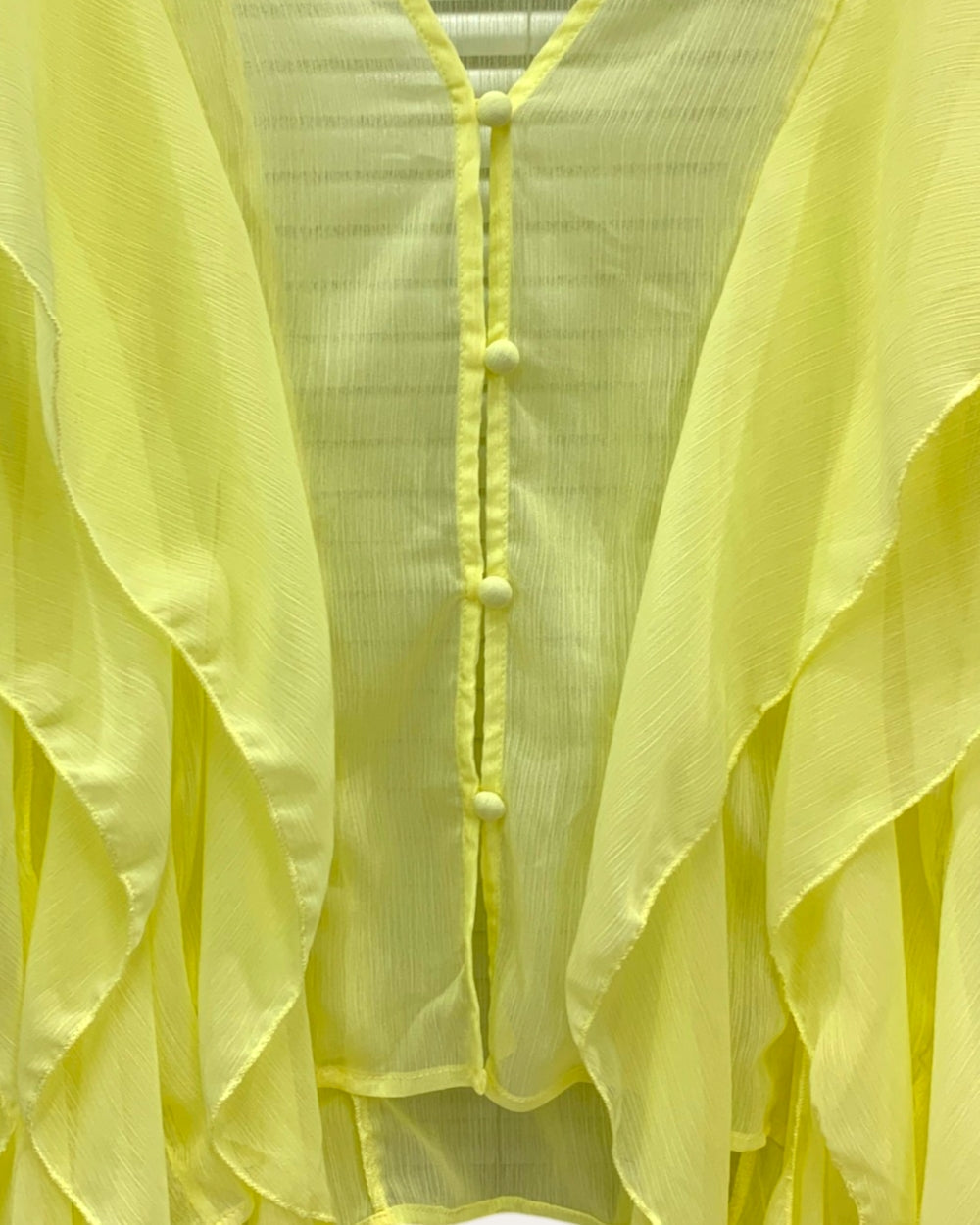 Sheer Ruffle Layered Chiffon Cover - Up - Zilvina