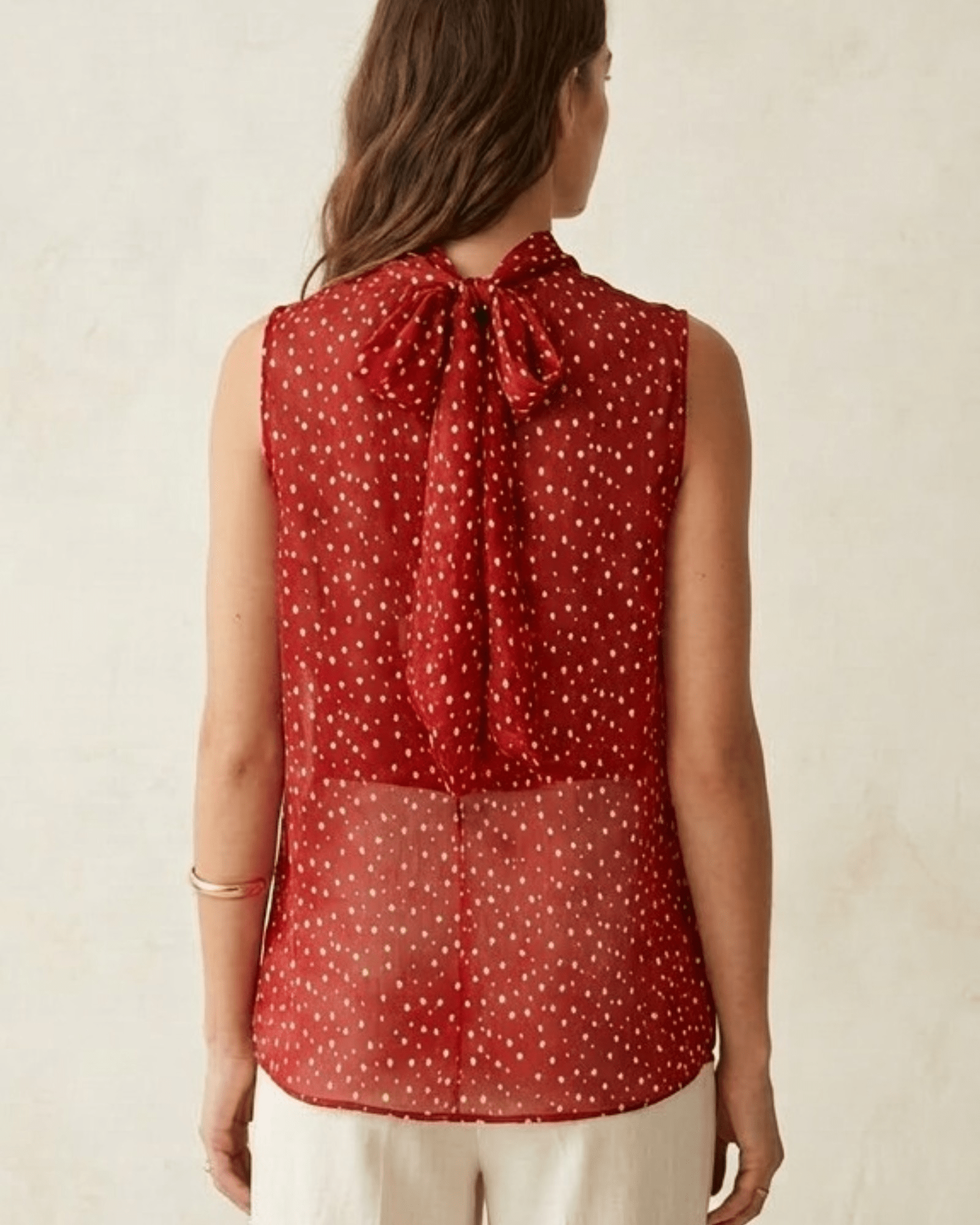 Sleeveless Polka Dot Blouse - Zilvina