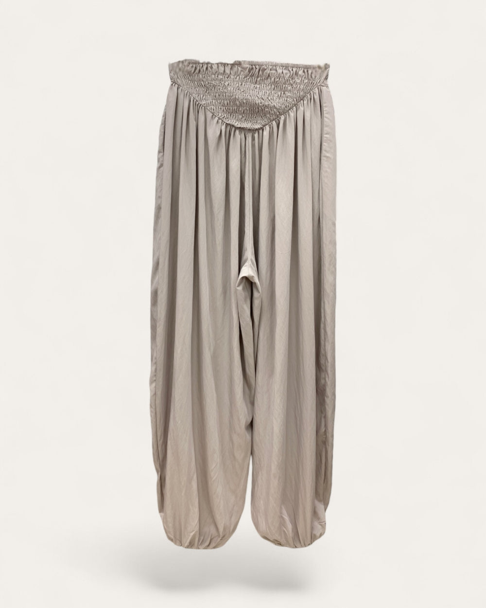 Smocked Waist Harem Pants - Zilvina