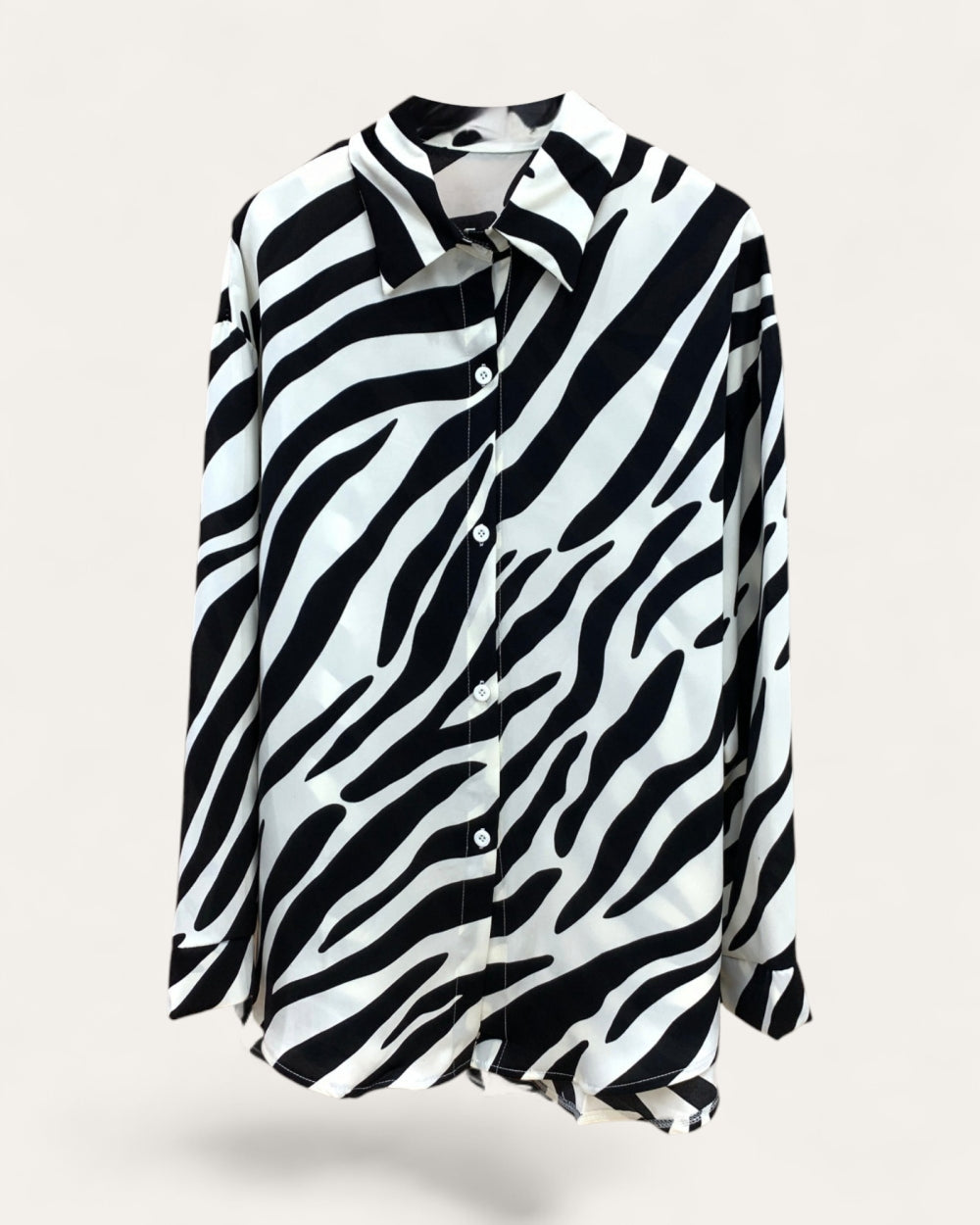 Statement Zebra Button-Up Shirt - Zilvina