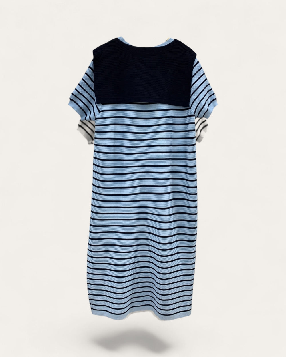 Striped Knit Midi Dress with Scarf Detail - Zilvina