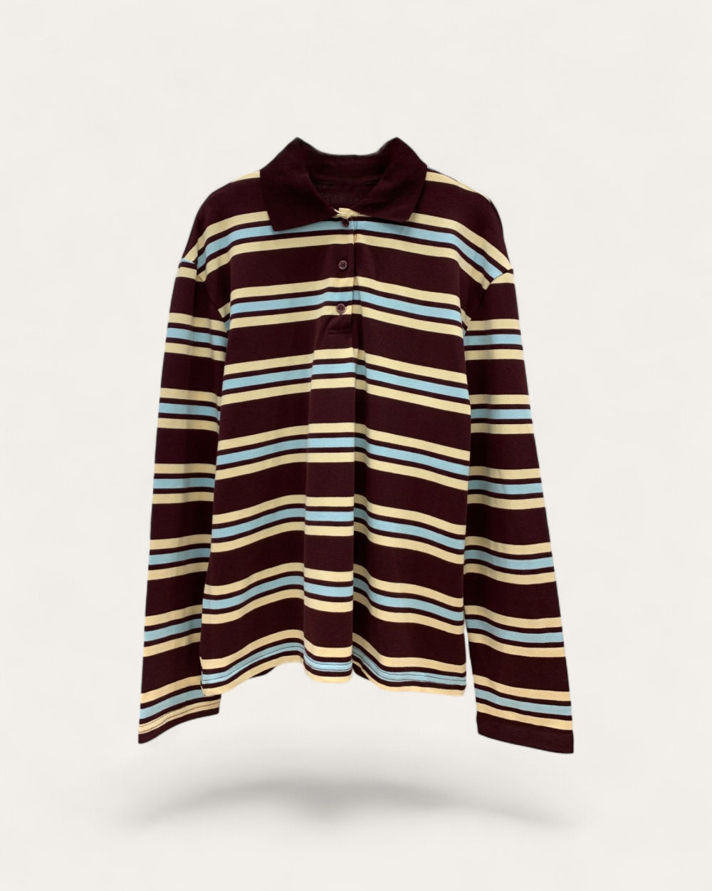 Striped Polo Long Sleeve Top - Zilvina