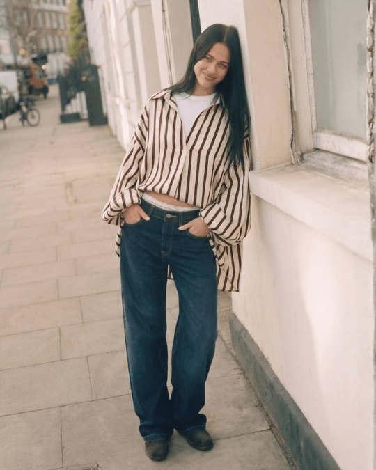 Striped Puff Sleeve Blouse - Zilvina