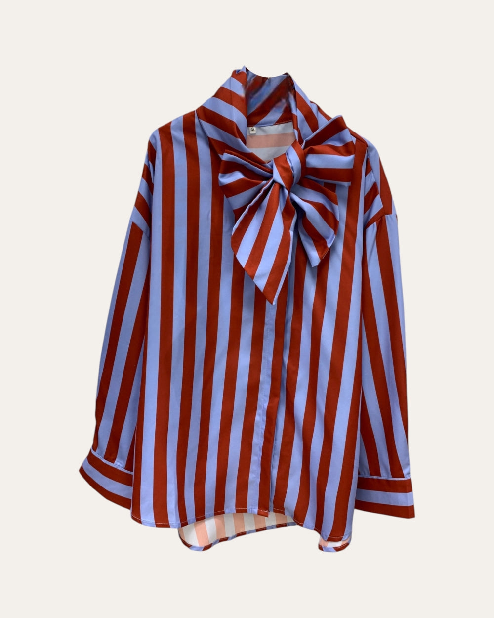 Striped Tie - Neck Blouse - Zilvina