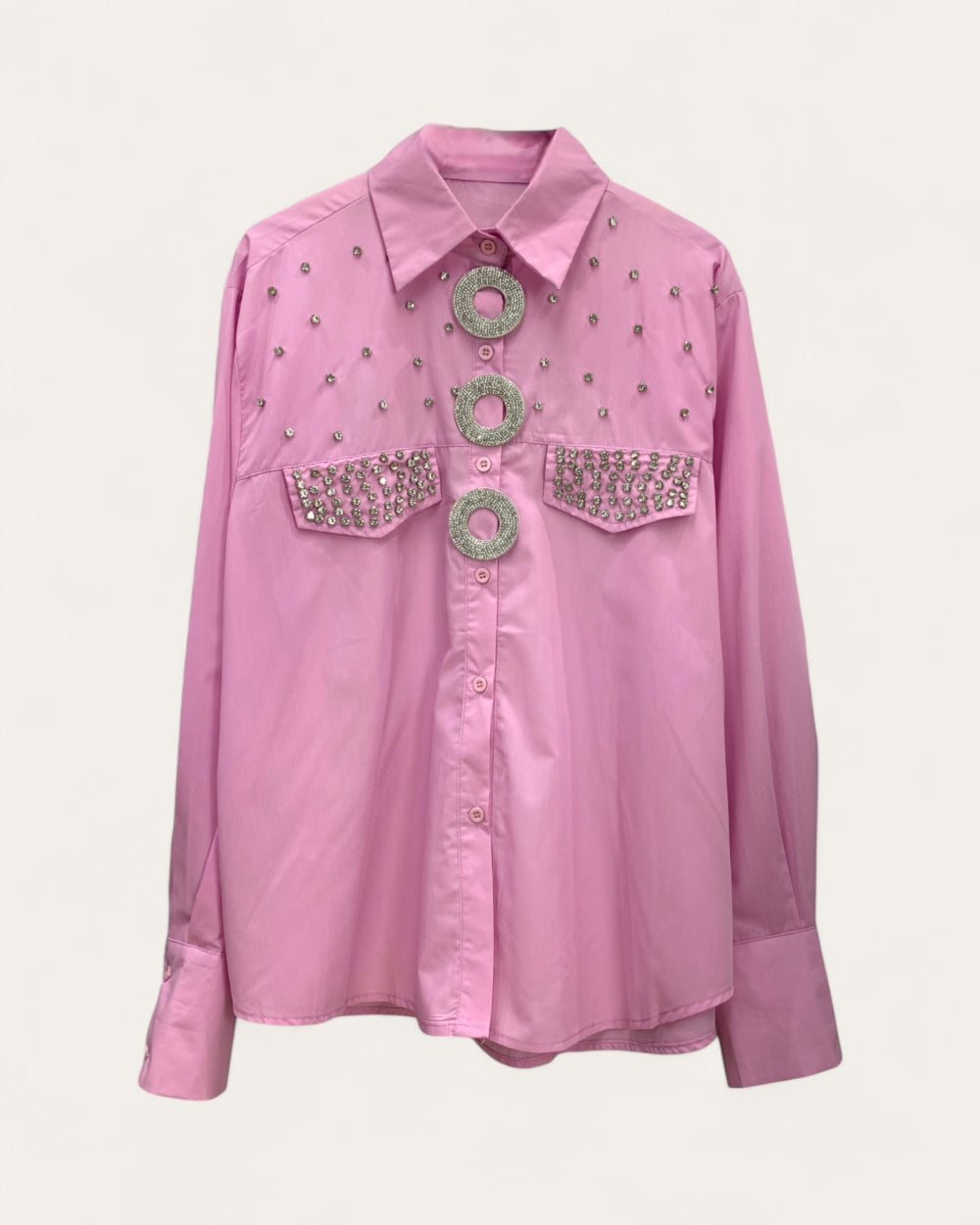 Studded Pocket Pink Shirt - Zilvina