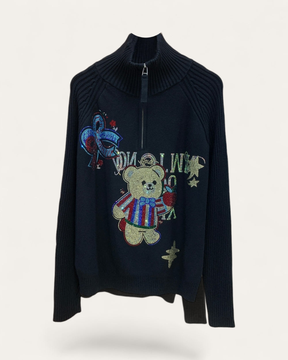 Teddy Club Half-Zip Knit Sweater - Zilvina