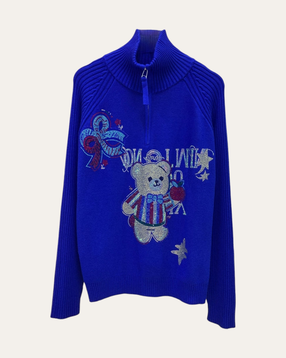 Teddy Club Half-Zip Knit Sweater - Zilvina
