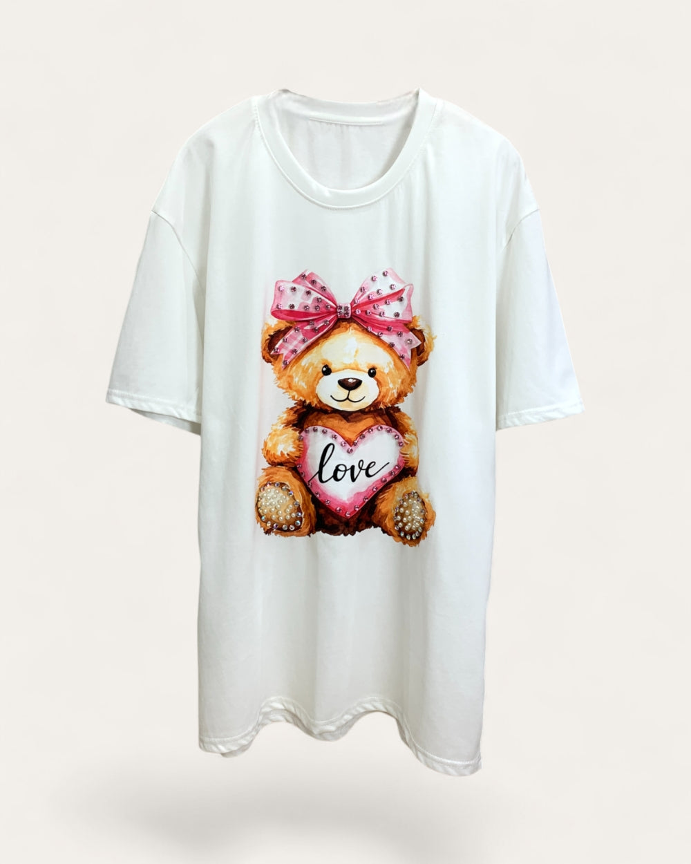 Teddy Love Graphic Short Sleeve Tee - Zilvina