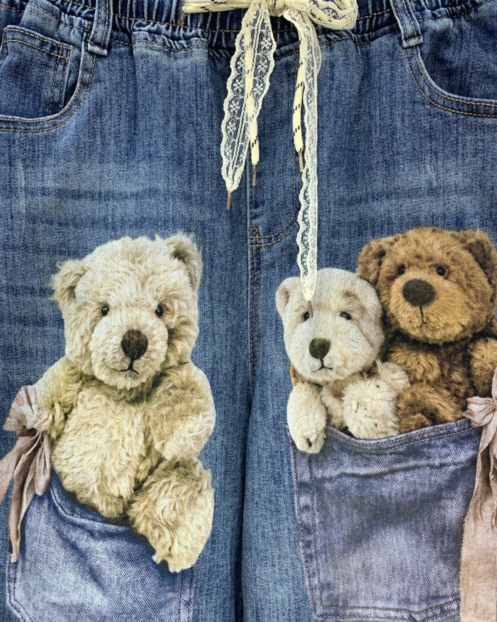 Teddy Pocket Denim Shorts - Zilvina
