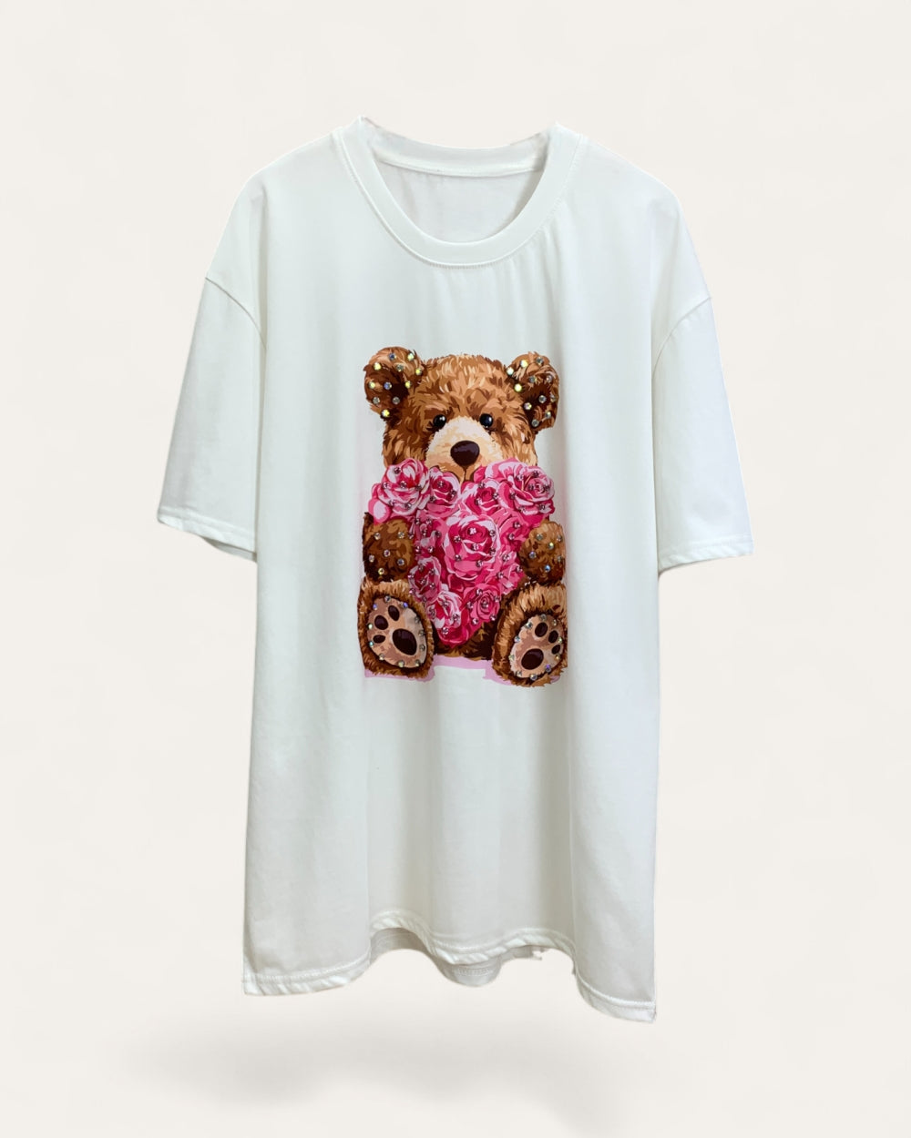 Teddy Rose Graphic Short Sleeve Tee - Zilvina