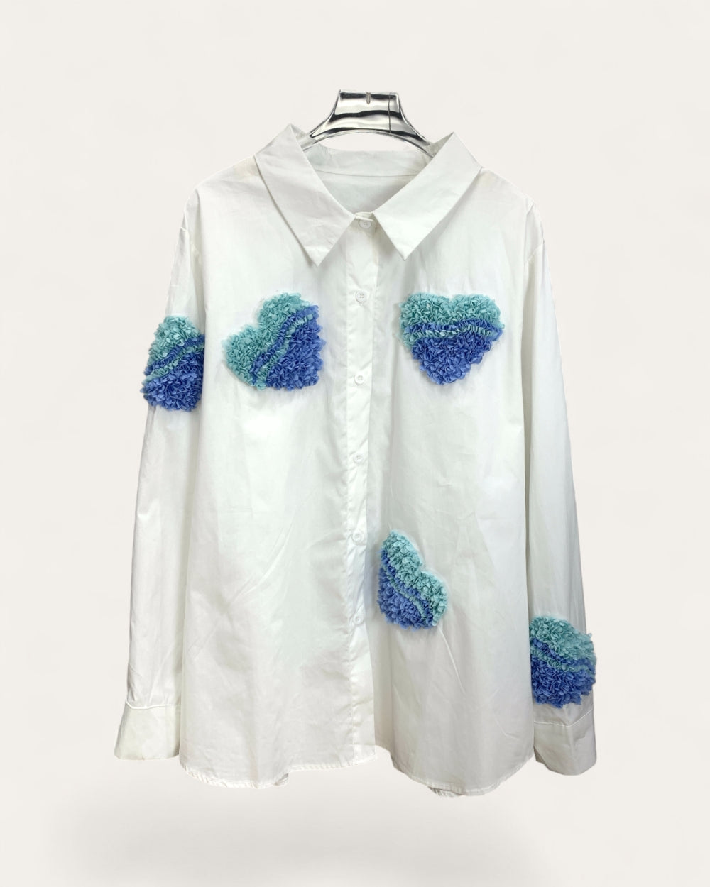 Textured Heart Appliqué Shirt - Zilvina