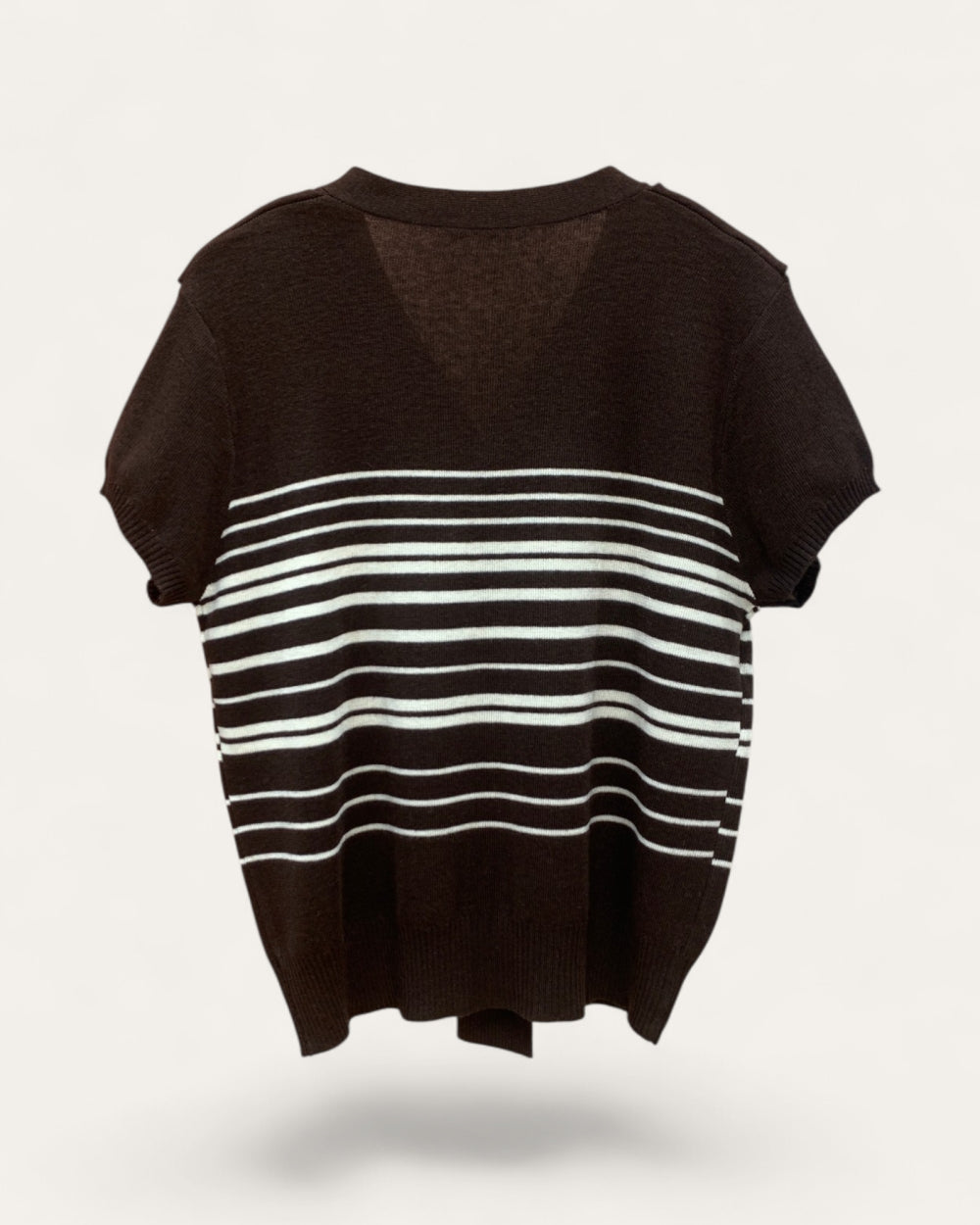 Tie-Front Stripe Knit Top - Zilvina
