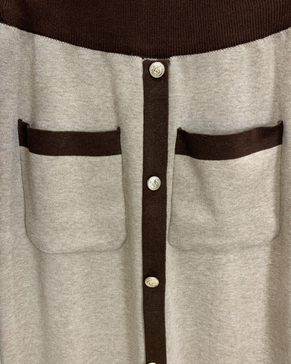 Two - Piece Knit Dress with Contrast Trim - Zilvina