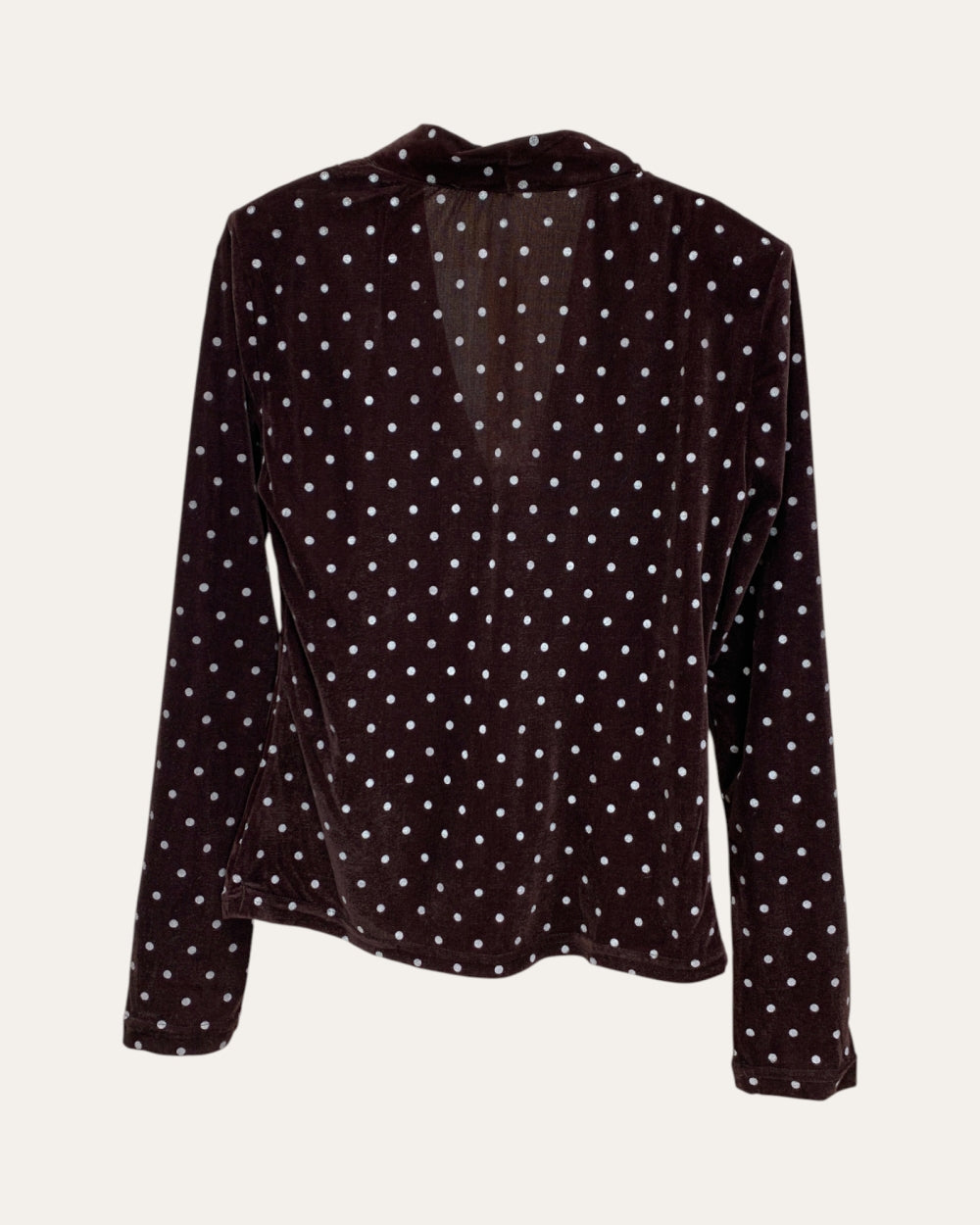 Velvet Polka Dot Wrap Top - Zilvina