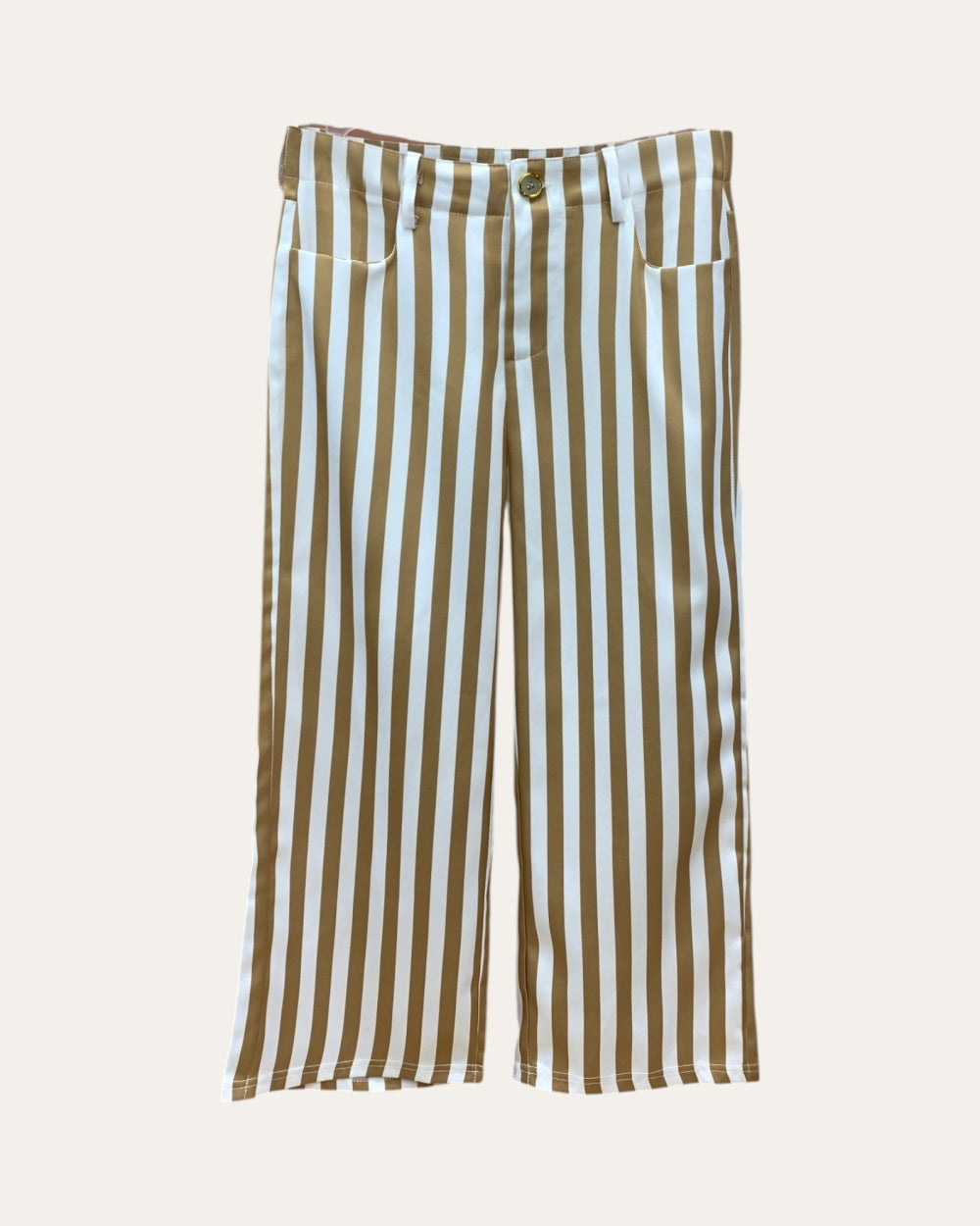 Vertical Stripe Cropped Wide-Leg Pants - Zilvina
