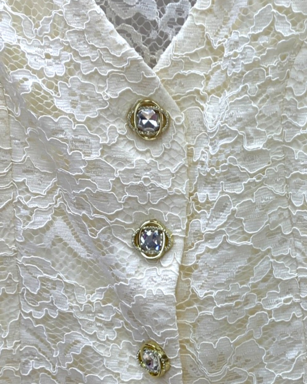 Vintage Lace Vest & Midi Skirt Set - Zilvina