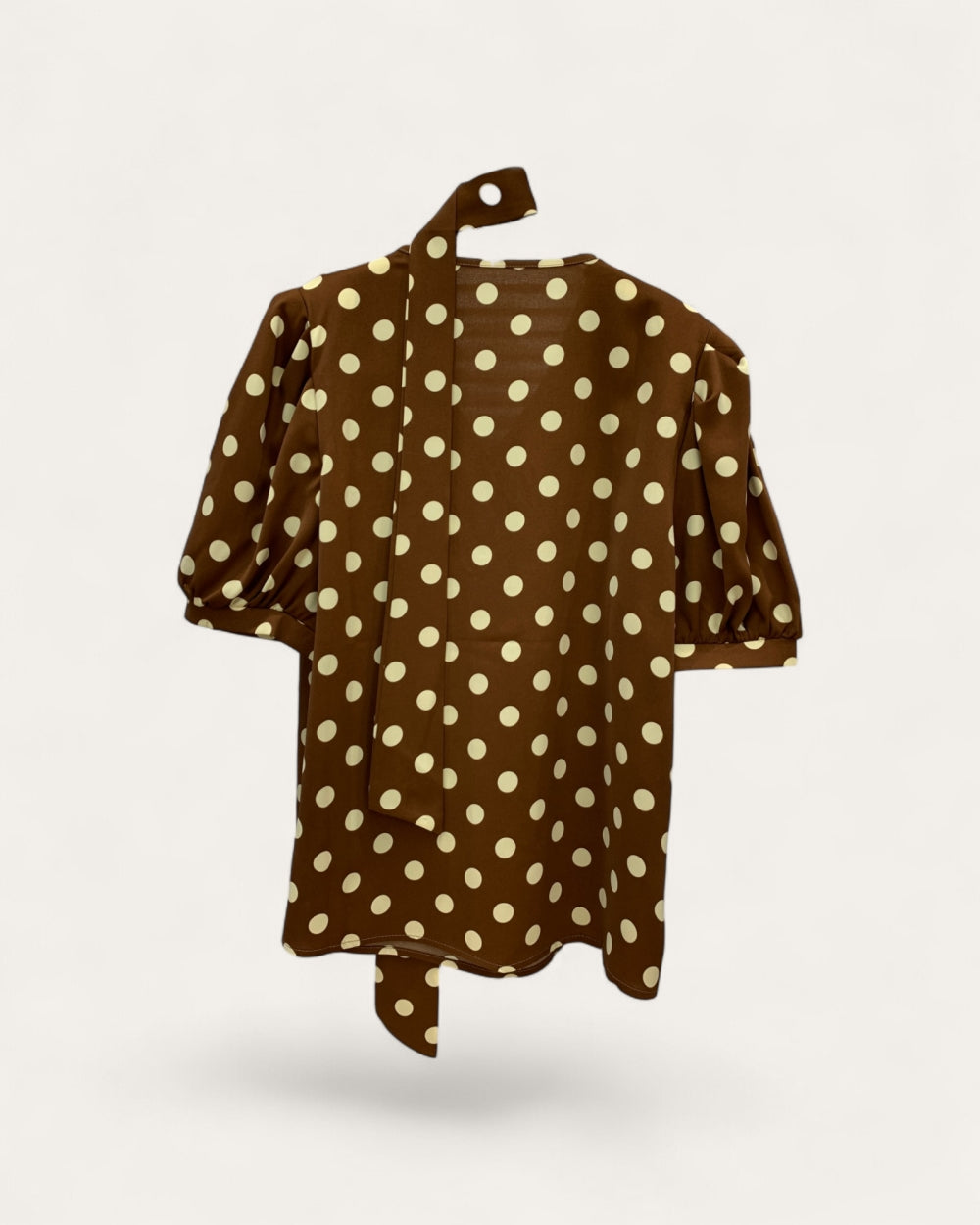 Vintage Polka Dot Tie - Waist Blouse - Zilvina