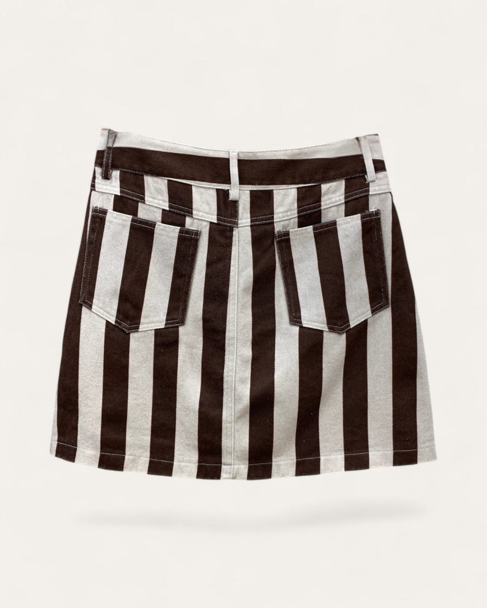 Vintage Stripe Denim Mini Skirt - Zilvina