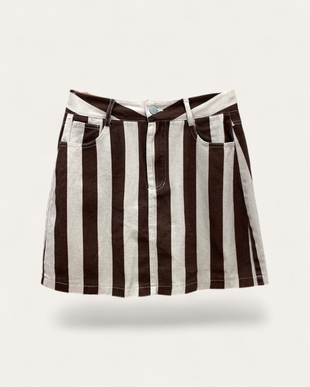 Vintage Stripe Denim Mini Skirt - Zilvina