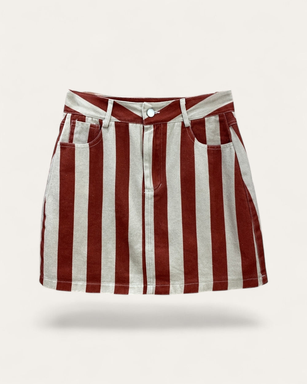 Vintage Stripe Denim Mini Skirt - Zilvina