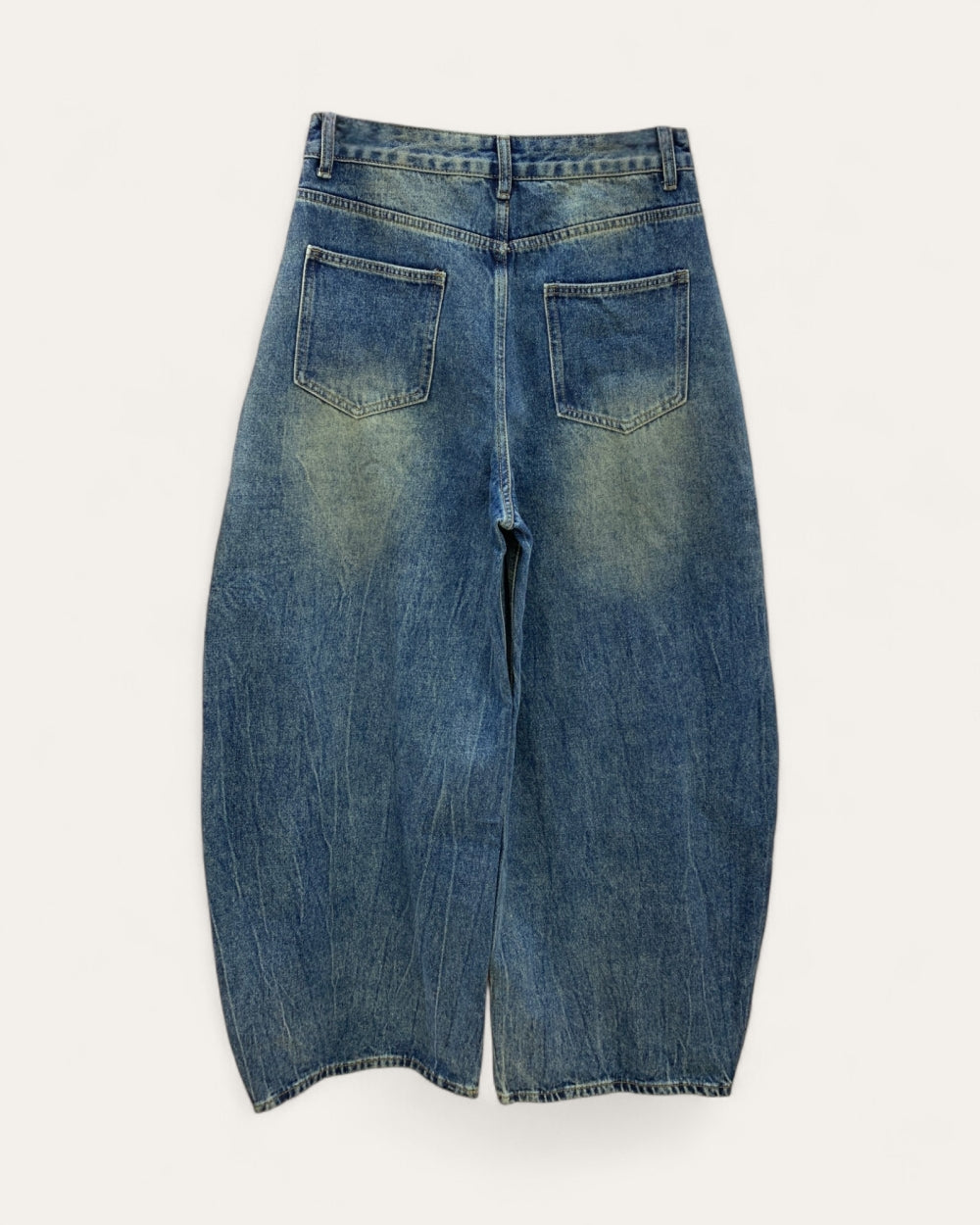 Washed Decorative Trim Barrel Leg Jeans - Zilvina