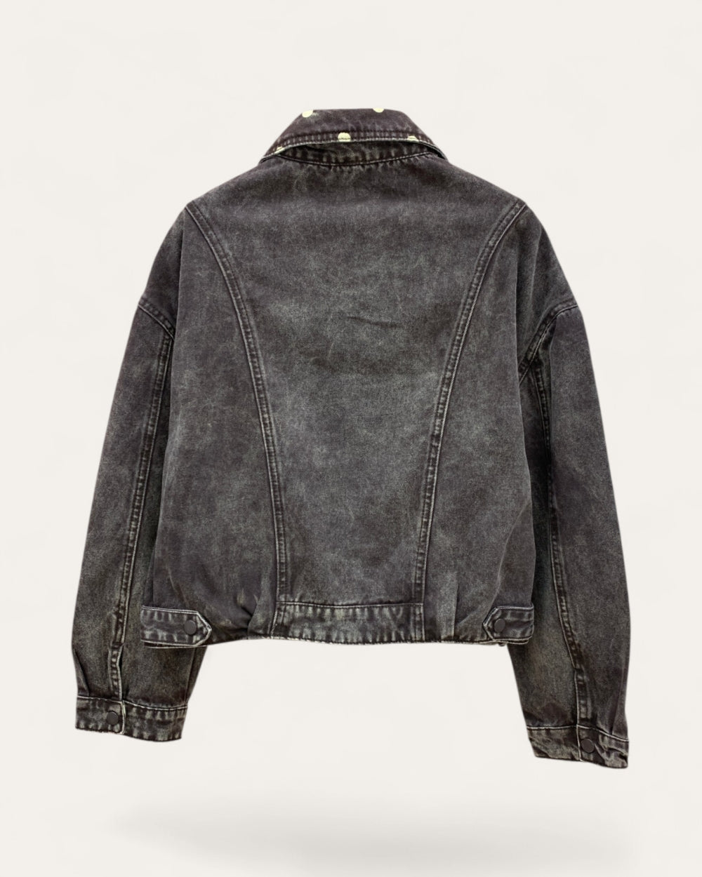 Washed Studded Denim Jacket - Zilvina
