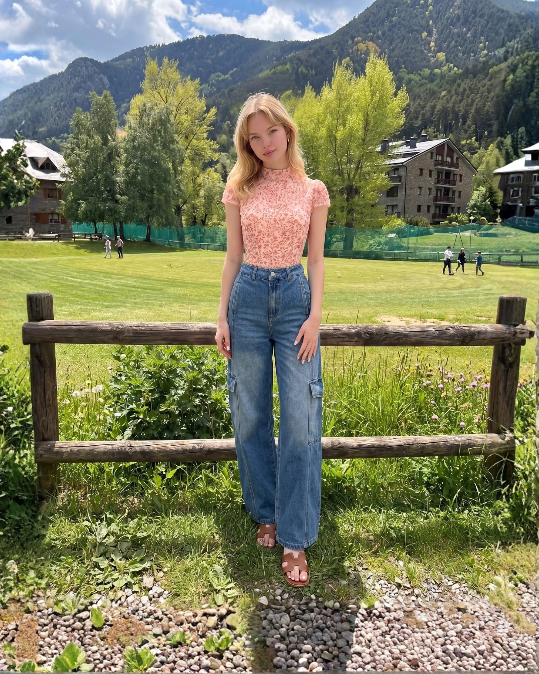 Wide-Leg Cargo Denim Jeans - Zilvina