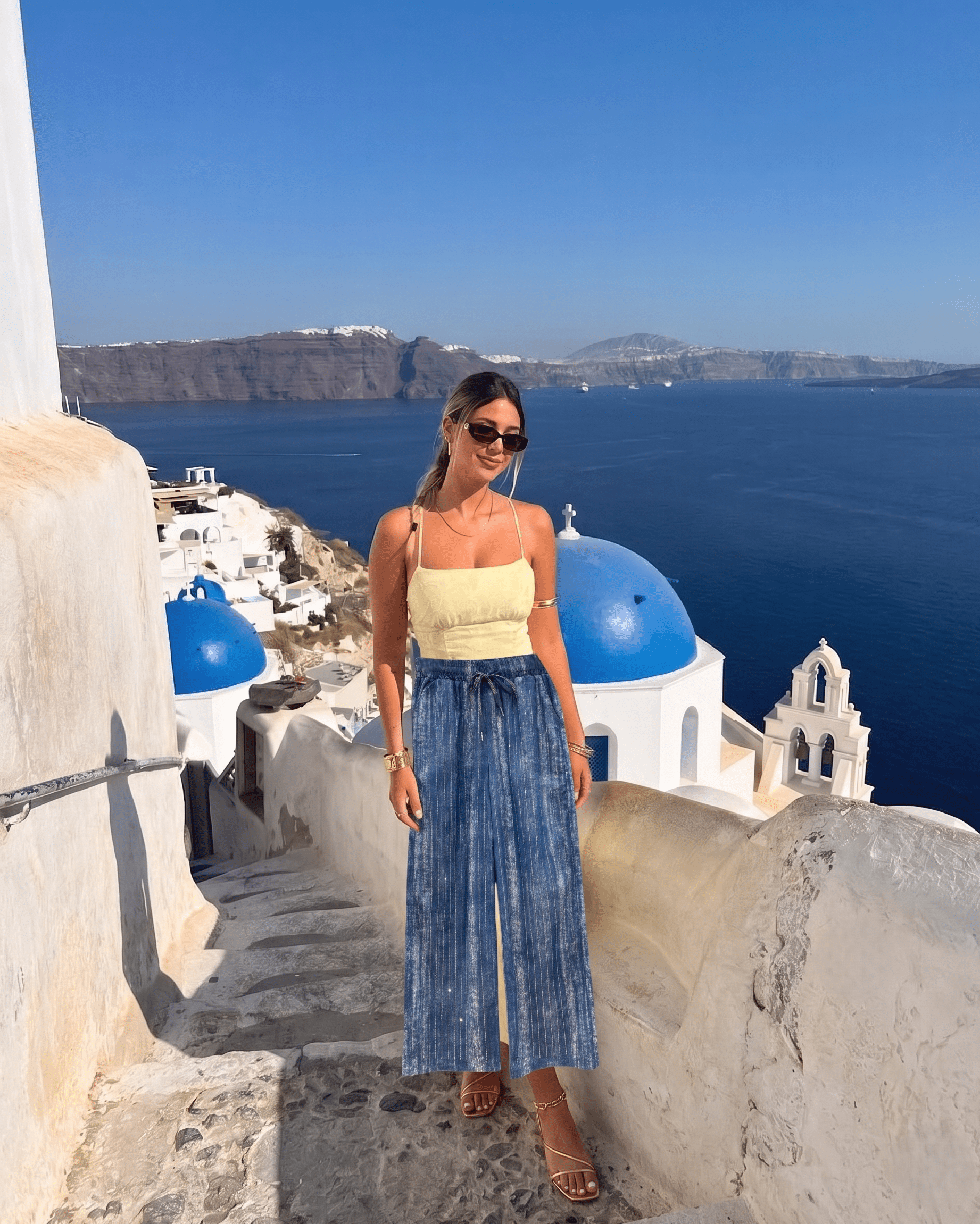 Wide Leg Striped Pants - Zilvina